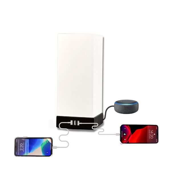 Abajur De Mesa Usb Trio M | Ocanova | Hub 3 Portas Carga Rápi